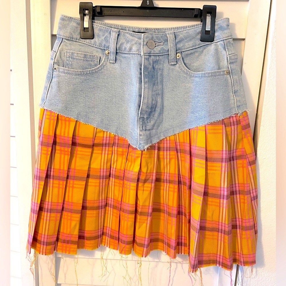 Akira Denim and Flannel Pattern skirt